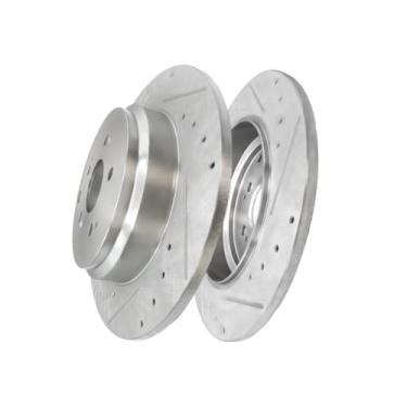 Imagem de PM Auto Rotores de freio a disco ranhurado perfurados traseiros para Honda Pilot 2009-2015, Honda Odyssey 2011-2017, Acura MDX 2007-2013, Acura ZDX 2010-2013, 333,8 mm Rotores de freio de substituição