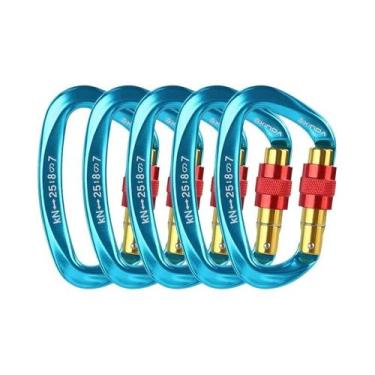 Imagem de Mosquetão Profissional Tipo D 25KN Com Trava De Rosca Em Liga De Alumí