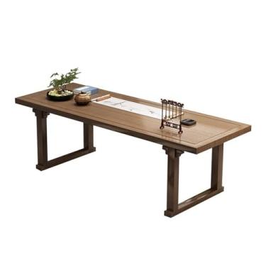 Imagem de Mesa para sentar e levantar Mesa de escrita em madeira pinho com estética chinesa, mesa trabalho estável para escritório casa(L)