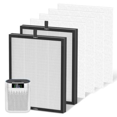 Imagem de 2 + 4 pacotes 4 em 1 AP2000WF substituição de filtro de ar compatível com purificador de ar KNKA 4 em 1 filtro HEPA verdadeiro H13 apto para purificador de ar KNKA AP2000WF para casa, sala grande