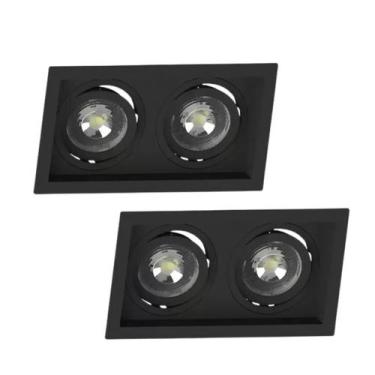 Imagem de 2 Spot Embutir Recuo Duplo Par30 E27 Preto Save Energy