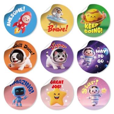 Imagem de 1000PCS Reward Stickers, Teacher Stickers for Kids Classroom 3D Space Theme Motivational Sticker for Kids to Earn as Good Job Sticker