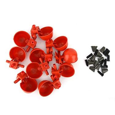 Imagem de Alimentador de Frango, 10 Peças, Automático, Copos de água de Frango, Bebedor, Ferramentas de Alimentação de Aves, Vermelho, Bebedouro de Aves