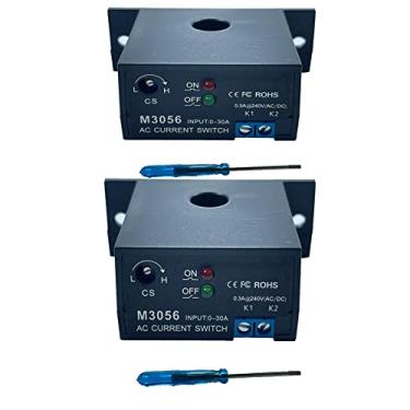Imagem de 2 unidades de relé de detecção de corrente CA interruptor de detecção de corrente 0-30A relé de monitoramento de sensor de amplificador normalmente fechado (M3056..
