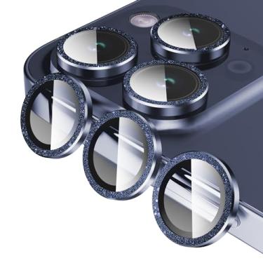 Imagem de Jeluse Protetor de lente de câmera para iPhone 17 Pro Max/17 Pro/16 Pro Max/16 Pro/15 Pro Max/15 Pro/14 Pro Max/14 Pro, kit de alinhamento de capa protetora de tela de vidro temperado 9H anel