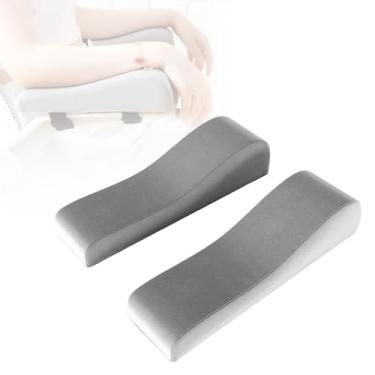 Imagem de MBBTAG Almofadas de espuma viscoelástica para apoio braços em cadeira escritório, almofada ergonómica braços, capas amovíveis e fáceis limpar, cotovelo jogos computador cadeiras secretária(Gray)
