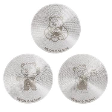 Imagem de MEION Tela de disco de 58,5 mm, disco expresso ultrafino de 0,2 mm, filtro de café reutilizável de aço inoxidável, compatível com máquina de café expresso cesta de filtro de 51 mm (prata)