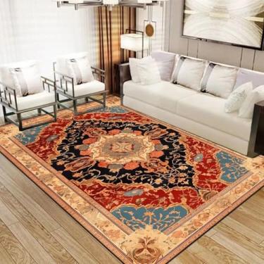 Imagem de Tapete vermelho retrô de luxo para sala de estar, mesa de centro grande, decoração para casa, quarto, sala de estar (50x80 cm/4)