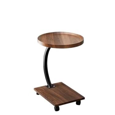 Imagem de ZAANHA Suporte de armazenamento móvel para carrinho pequeno, armário lateral em forma de U, multifuncional, pequeno, simples e criativo, suporte de canto para sala de estar e quarto(Brown,A)