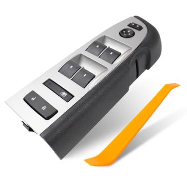 Imagem de Interruptor de janela elétrico mestre 22968506 compatível com Chevy Silverado GMC Sierra 1500 2500 3500 2010-2013 sem espelhos dobráveis elétricos (preto)