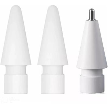 Imagem de Kit 3 Pontas para Apple Pencil 1ª e 2ª Geração, 2B Soft, HB Hard e Thin 3.0, Branco