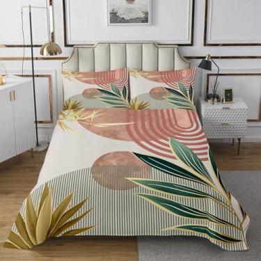 Imagem de Erosebridal Conjunto de Colchas Boho Meados do Século King Size Abstrato Retrô Minimalista para Meninas Mulheres, Conjunto de Colcha Estética Boêmia Moderna, Conjunto de Colcha Geometria Simples, Rosa