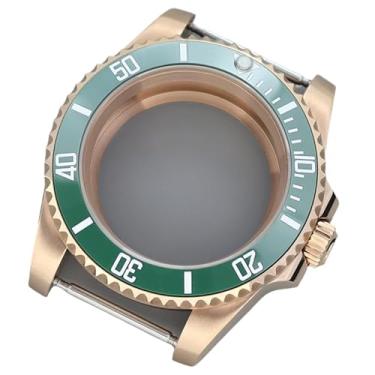 Imagem de FEIYASHI 40 mm GMT Caixa de relógio de vidro safira rosa à prova d'água aço inoxidável para NH35 NH34/36 ETA2824 Miyota8215 peças de relógio (para movimento Miyota8215 8205 + tampa inferior de vidro 2