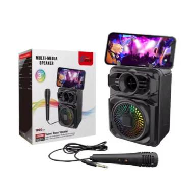Imagem de Caixa de Som Portátil Bluetooth ZQS1367  Karaokê, Rádio e Suporte para