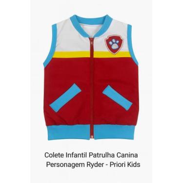 Imagem de Colete Infantil Patrulha Canina Personagens Ryder, Chase, Skye, Zuma, 
