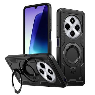 Imagem de SORAKA Capa para Xiaomi Redmi 14C com suporte,compatível com MagSafe,Capa para Redmi 14C com chapa de ferro Capa resistente que absorve choques Proteção contra quedas de nível militar