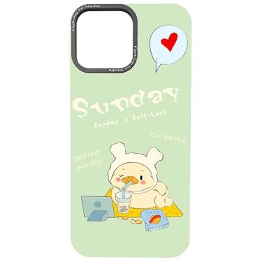 Imagem de Fighting Ya Studio Week Series Emotional Value Vibe - para iPhone 16 Pro Max, design bonito e estético baseado no humor para mulheres e meninas - MagSafe, funciona apenas com capa básica de mudança de