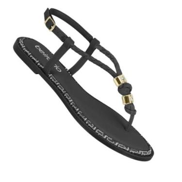 Imagem de Sandalia Feminina Rasteira Trançada Beira Rio 8472414, Preto, 36