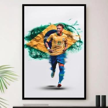 Imagem de Genérico, Quadro Neymar Jr Arte Brasil Futebol Decorativo A4 23x33cm