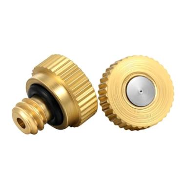 Imagem de Bocais de nebulização de latão de 10 mm x 8 mm para sistema de resfriamento externo, 20 peças, kit de bocal de névoa multicena para irrigação de jardim, nebulização de pátio, umidificação de estufa