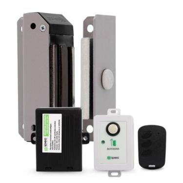 Imagem de Fechadura Eletroímã M60 Botoeira S/Fio Com Controle Receptor - Ipec