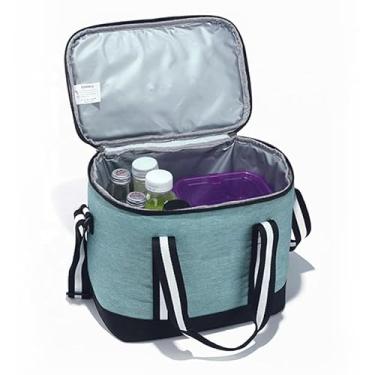 Imagem de Bolsa Térmica Grande Capacidade 21 L Conserva Alimentos Oxford Isolada Marmita Almoço e Bebidas Cooler Bag Crossbody Impermeável