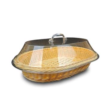 Imagem de Cesta Multiuso de Vime com Tampa para Frutas e Pães