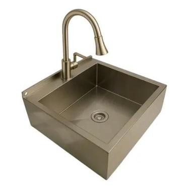 Imagem de Pia Suspensa em Aço Inox Profissional Lavatório Assepsia - SignMaq