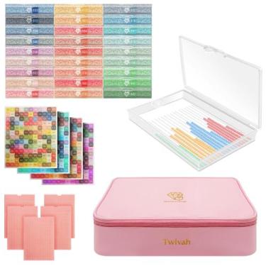Imagem de Kit Diamond Art Storage Twivah de 27 unidades com bolsa rosa
