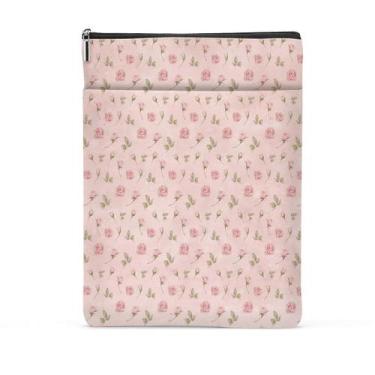 Imagem de Capa para livros NGZS Floral Pink Roses 30x22 cm, bolso frontal