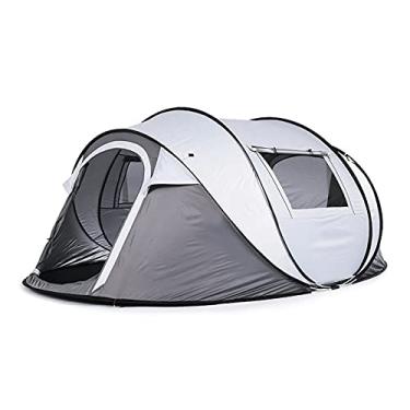 Imagem de zxb-shop Barraca automática pop-up para 3 a 4 pessoas, abrigo solar à prova d'água, barraca de mochila com mosca de chuva removível, configuração rápida para acampamento e abrigo solar