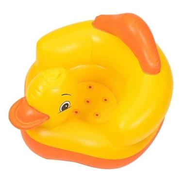 Imagem de Poltrona Sofá C/bomba Embutida Banho Inflável Bebês Infantil (Pato)