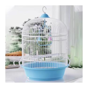 Imagem de Gaiola de pássaro, papagaio, portátil, para uso ao ar livre, ornamental, redondo, ninho de pássaro (azul)