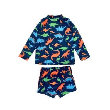 Imagem de Conjunto Infantil Praia Menino Camisa Sunga Proteção Solar - Fofotinho