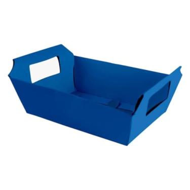 Imagem de Kit 10 Cestinhas de Papel Coloridas 18x12x5cm – Para Presentes, Chocolates, Lembrancinhas e Decoração do Dia das Mães (Azul,20 UNIDADES)