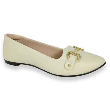 Imagem de Sapatilha Moleca Feminina Casual Branco Off 5635880, Branco, Off, 36