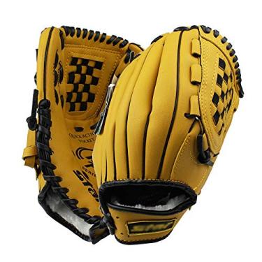 Imagem de Luvas de beisebol luvas de beisebol luvas de competição de treino para comprimento de mão 17 - 19 cm para apanhar beisebol para crianças adultos jovens (cor: Amarelo, tamanho: Teens 11,5")