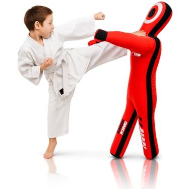 Imagem de Bolsa de treinamento infantil MMA Grappling Dummy Brazilian Jiu Jitsu (BJJ) Mixed Martial Arts (MMA) Wrestling, Judo Karate – Posição em pé, Vermelho, 40" inches