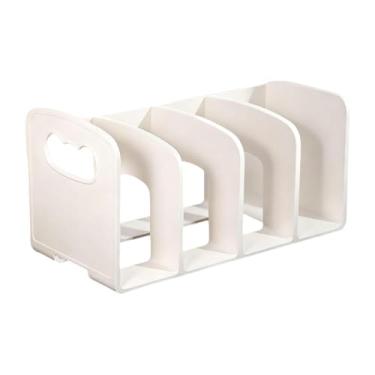 Imagem de Wswqop Classificador de Espaço de Trabalho, Divisor de Bolsa Pequena, Porta-arquivos, Suporte de Armazenamento de Escritório, Prateleira para Estante, Cadern, Branco, Tamanho real
