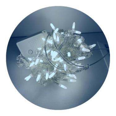 Imagem de Cordão Pisca LED Branco Quente 10 Metros – 110V - Decoração Natal - 8 funções - Varanda, Jardim, Casamento, Luz Decorativa Econômica, Premium, Flexível e Durável para Ambientes Internos e Externos