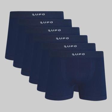 Imagem de Kit 6 Cuecas Lupo Boxer Micromodal Sem Costura 00661, Azul marinho, G