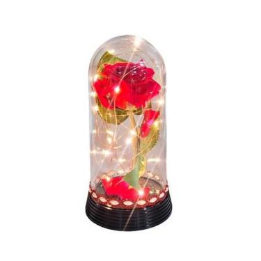 Imagem de Luminária A Rosa Encantada com Aplique A Bela e A Fera - Amor Lindo, P