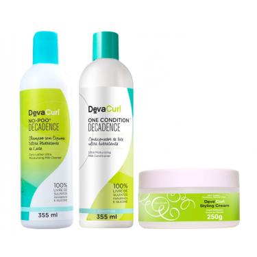 Imagem de Deva Curl Decadence Kit Shampoo No Poo (355ml) e Condicionador One (355ml) e Styling Cream (250ml)