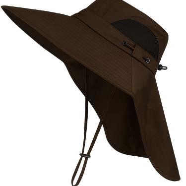 Imagem de Chapéu Boné Pescador Australiano Respirável Ajustável Upf50+ Pesca Trilha Camping Marrom