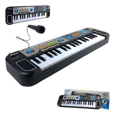 Imagem de Piano Teclado Infantil Microfone Cantar Brinquedo Musical Co
