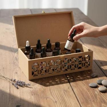 Imagem de Caixa porta esmalte batom óleo essencial mdf cru capacidade 36 unidade