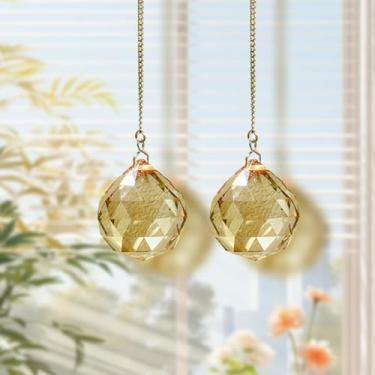 Imagem de 2 peças de enfeites de cristal para pendurar em vidro para janela refletor de luz decorativa para pendurar em casa ou na varanda