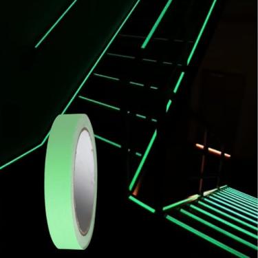 Imagem de Adesivo luminoso fotoluminescente removível à prova d'água de 9,5 cm para agrupar fixação, armazenamento e organização