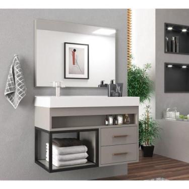 Imagem de Gabinete Banheiro Cuba E Espelheira 80Cm MultimóveisVcr10071 - MULTIMO