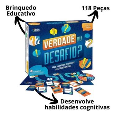 Imagem de Jogo Verdade ou Desafio com Cartas Jogo de Tabuleiro pais e filhos Jog
